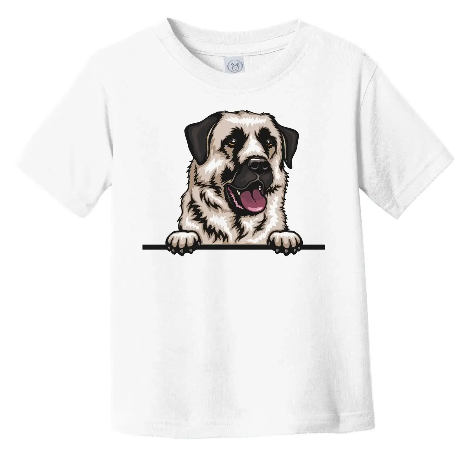 Anatolian Shepherd Dog Breed Popping Up Cute Infant Toddler T Shirt vintage Washed Top For Everyday Wear fashion streetwear