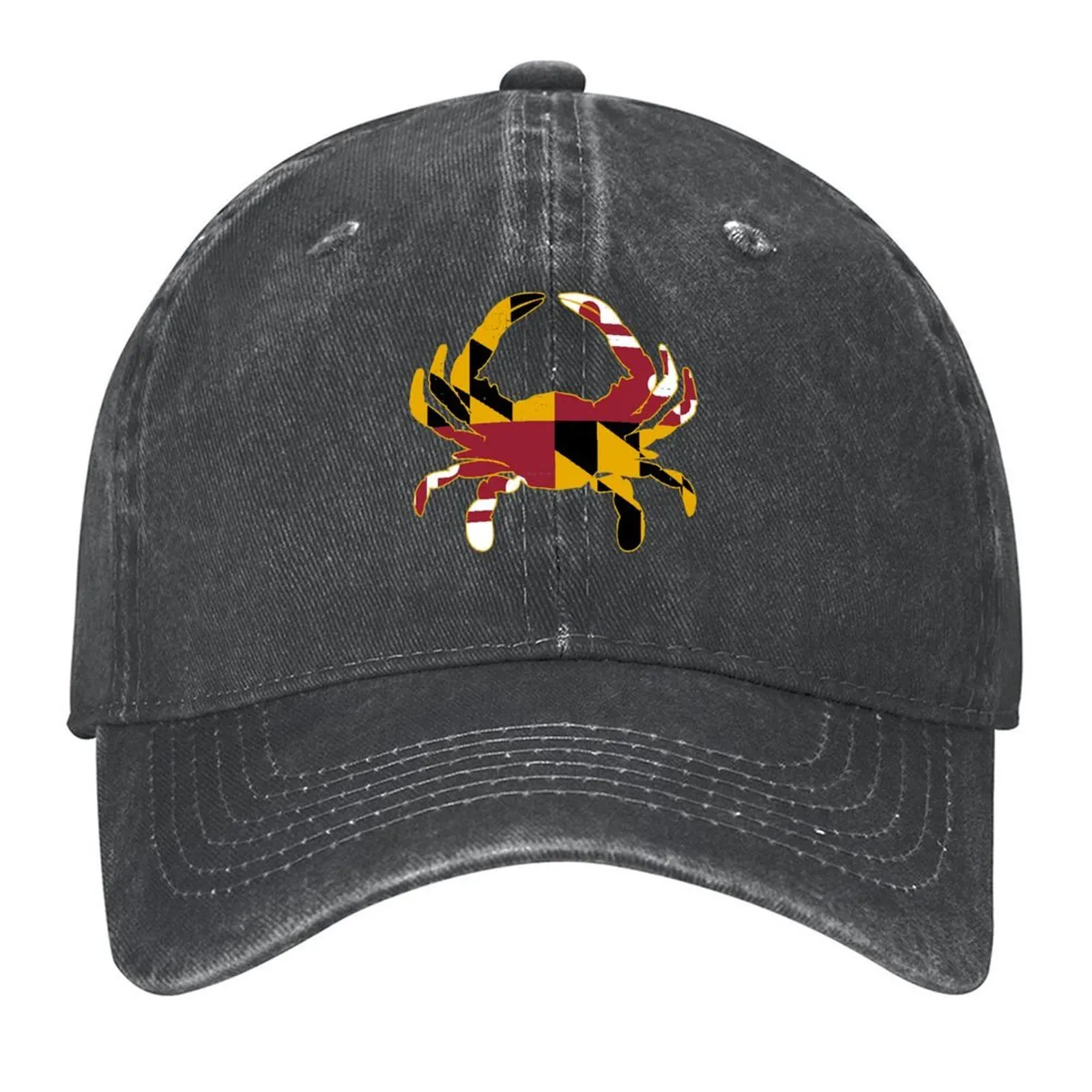 

Maryland Crab with Vintage Flag - Chesapeake Bay MD Pride Baseball Cap Visor Anime Male hat Men's Baseball Women's