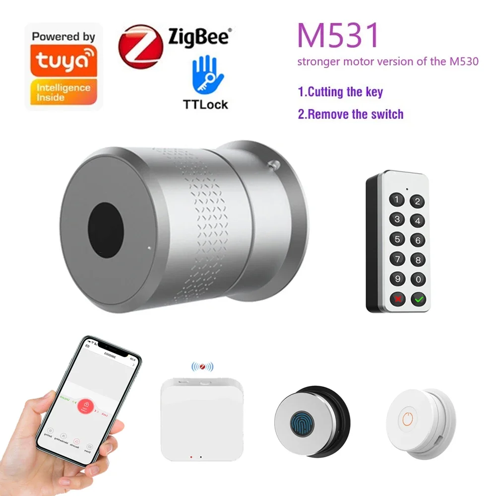 

TUYA Smart Lock TTLock M531 Fingerprint Home Remote Control Wifi Wireless Original Cylinder Cut Key/Remove Switch SPAIN