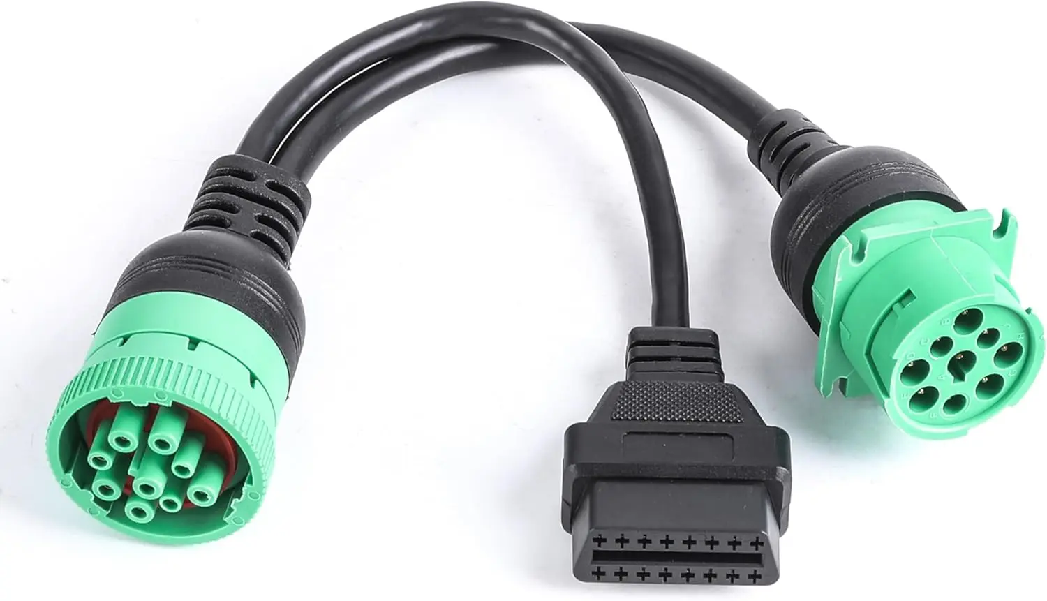 

J1939 ELD Splitter Y Cable Green Type-2 J1939 Male to Female to OBD Ii Splitter Cable for Truck ELD & Coder Reader