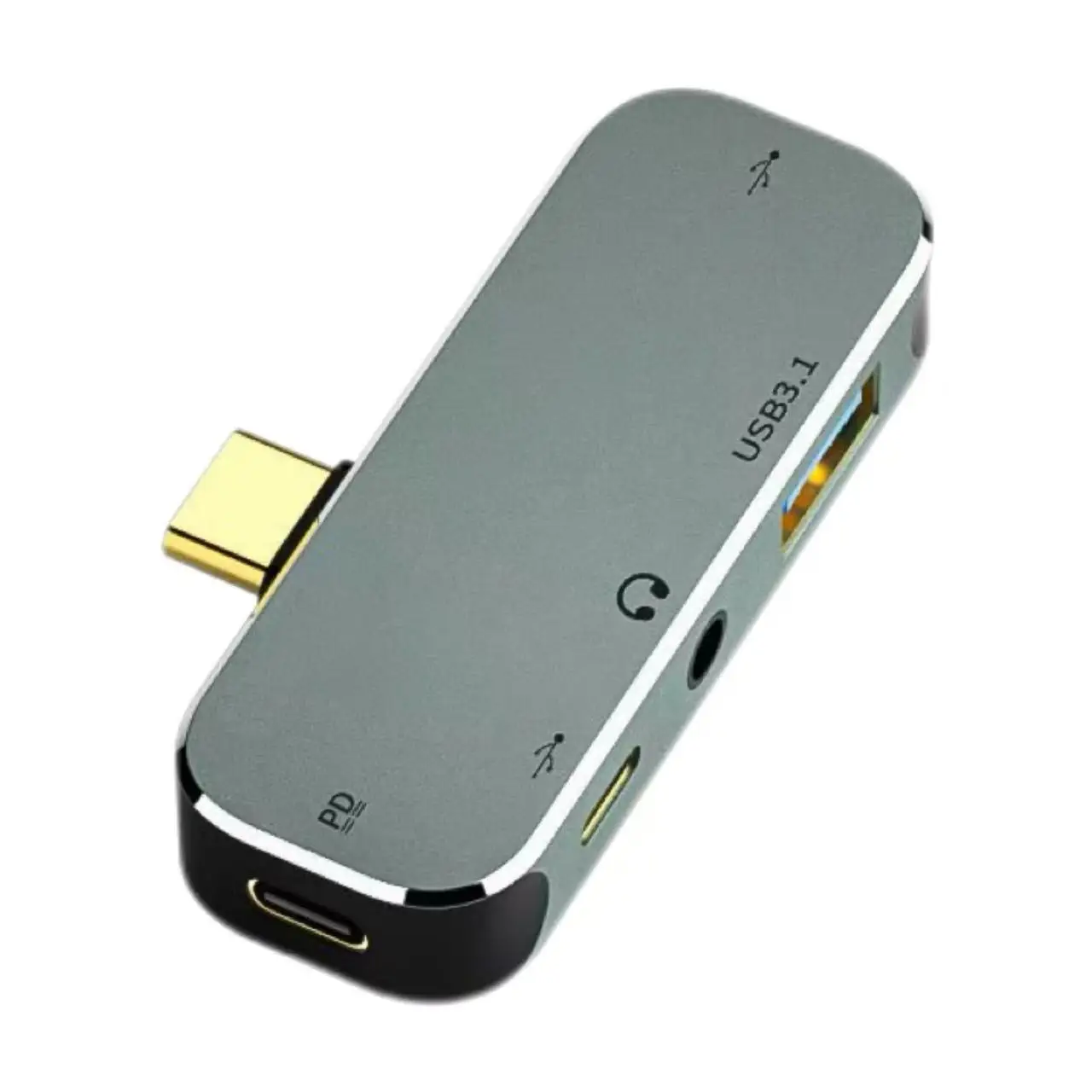 USB-C Powered Hub with PD Charging Support (100 W Input), Featuring a USB-C Upstream Port, Hot-Swappable Connectivity