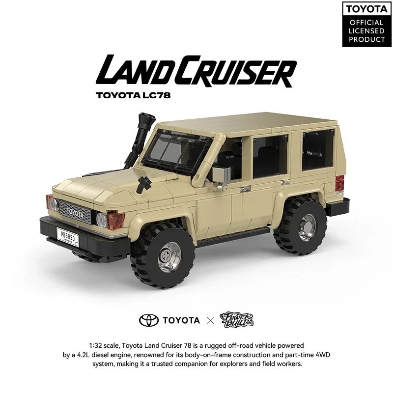 Moc pb8850 lc78 conjunto de construção de land cruiser com caixa de exibição acessórios modelo moc de veículo off-road para colecionadores adultos