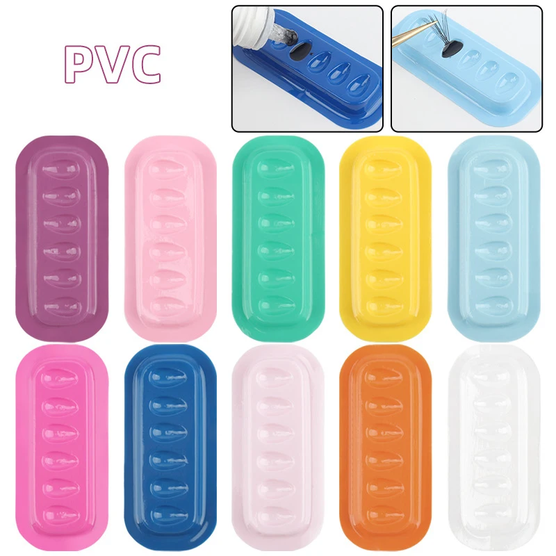 50 Pcs Eyelash Plastic Glue Holder Square Shape Pad Glue Gasket Adhesive Pallet Eyelash Extension Glue Pads Makeup Tool