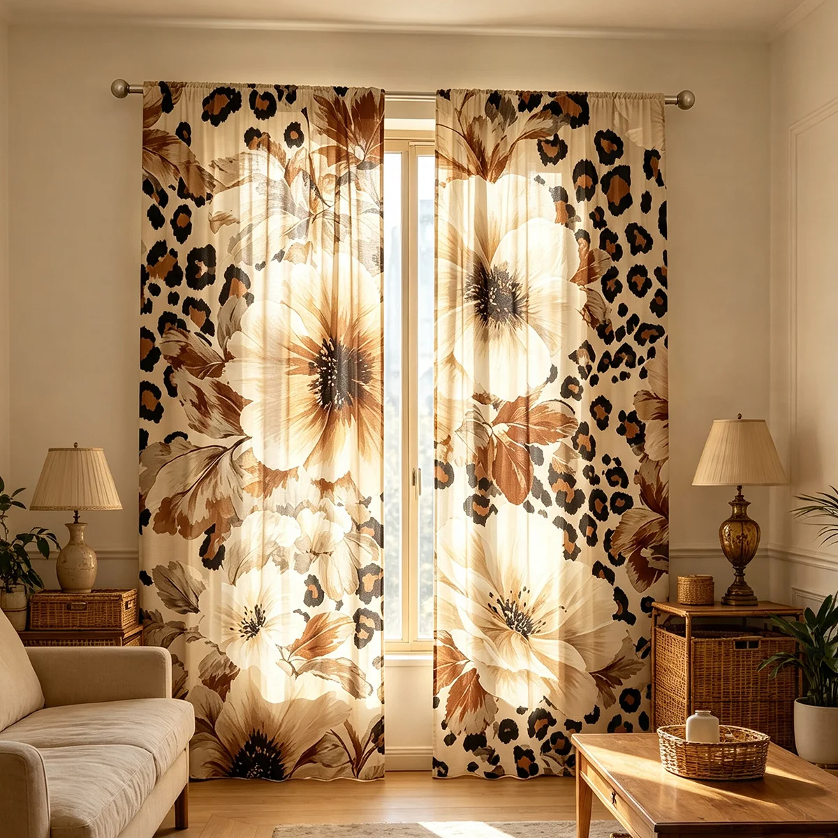 2PCS Digital Print Curtains Re - Home Decor Window Blinds 评论和价格