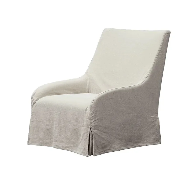 wabi-sabi wind, washed cotton and linen, removable and washable bed and breakfast sofa chair combination, Nordic retro