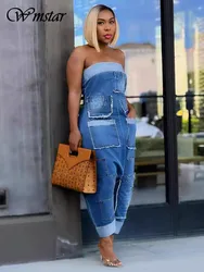 Wmstar Damen Overalls einteilige Outfits solide lässig schulter frei Sommer sexy Spiel anzüge Overalls Großhandel Drops hipping 2024