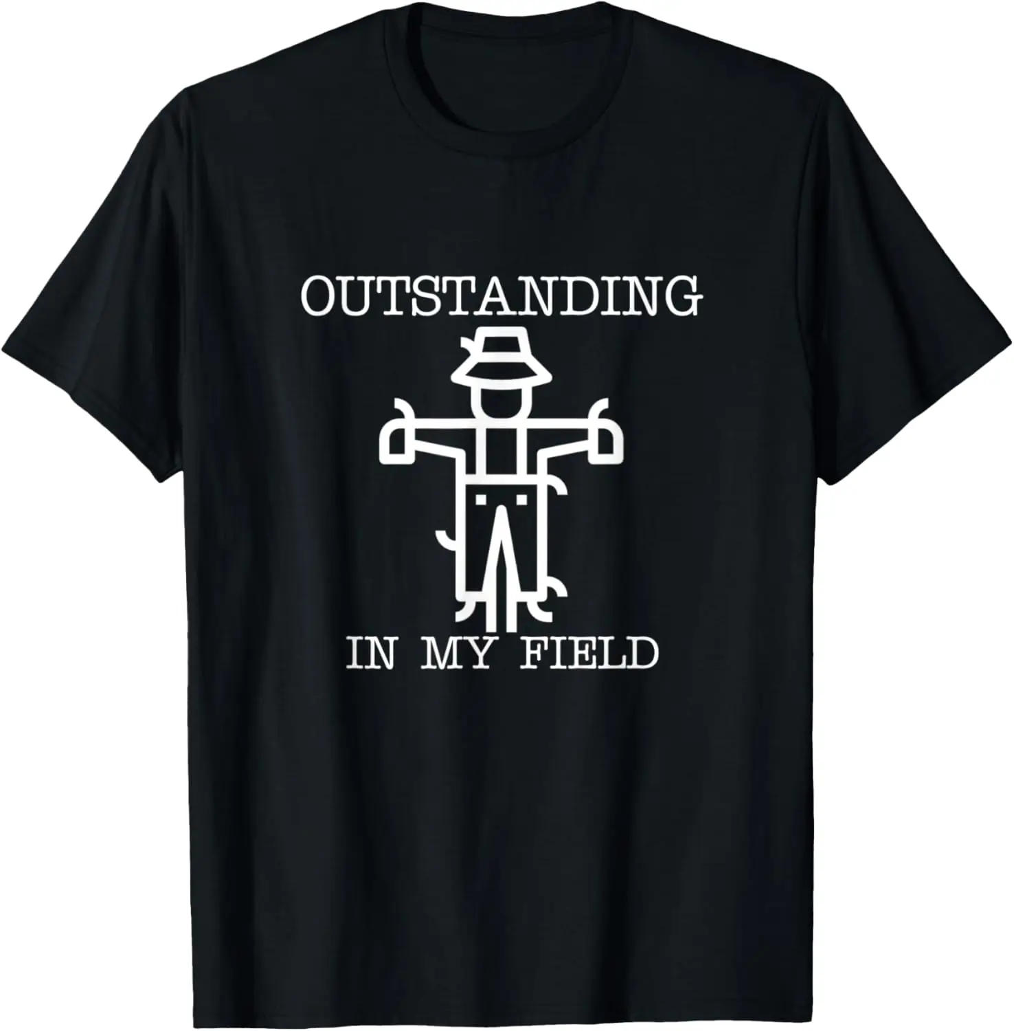 Funny Pun Outstanding in My Field Scarecrow Farming Dad Joke T-Shirt