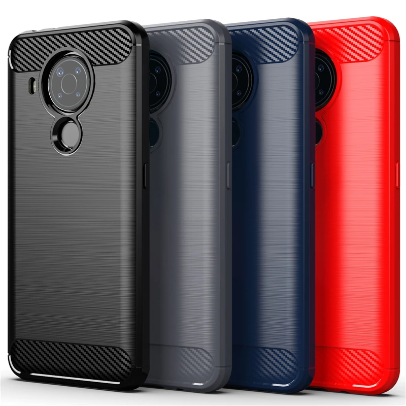 For Cover Nokia 5.4 Case For Nokia 5.4 Soft TPU Bumper Carbon Fiber Phone Case For Nokia 2.3 3.4 4.2 6.2 7.2 8.3 5.3 5.4 Fundas