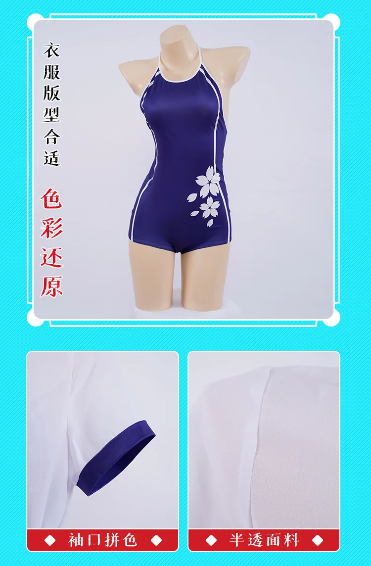 Hu Tao Swimsuit Cosplay Costume Women Summer Party College Swimwear Halloween Carnival Roleplay Outfits Female Girls Suit