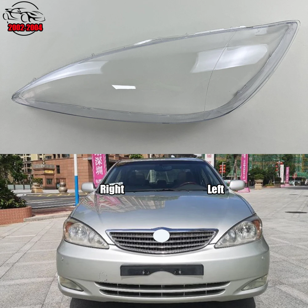 For Toyota Camry 2002 2003 2004 Headlamp Shell Headlight Cover Transparent Lamp Shade Lens Plexiglass Replace Original Lampshade