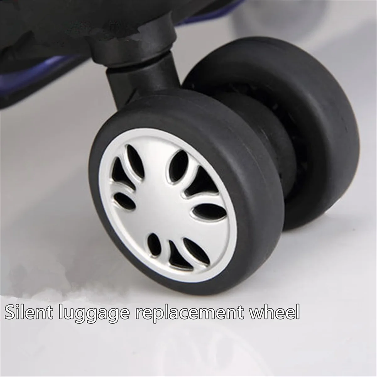 A98U 8pcs Luggage Wheels Replacement Kit,Dia 2in/50mm Thick 0.47in/12mm Resistant Rubber Mute Caster Replacement Suitcase A