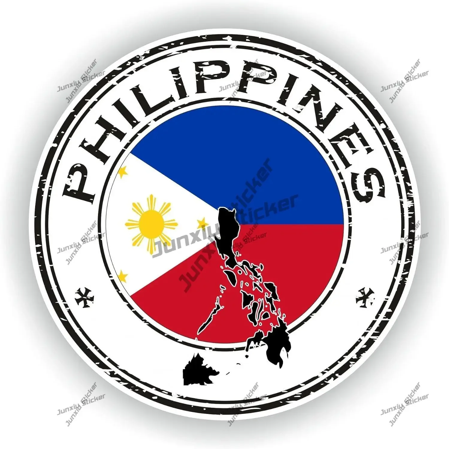 Philippine Seal Sticker Coat of Arms of Philippine Round Flag Decal for Car SUV Laptop Book Fridge Guitar Motorcycle Helmet