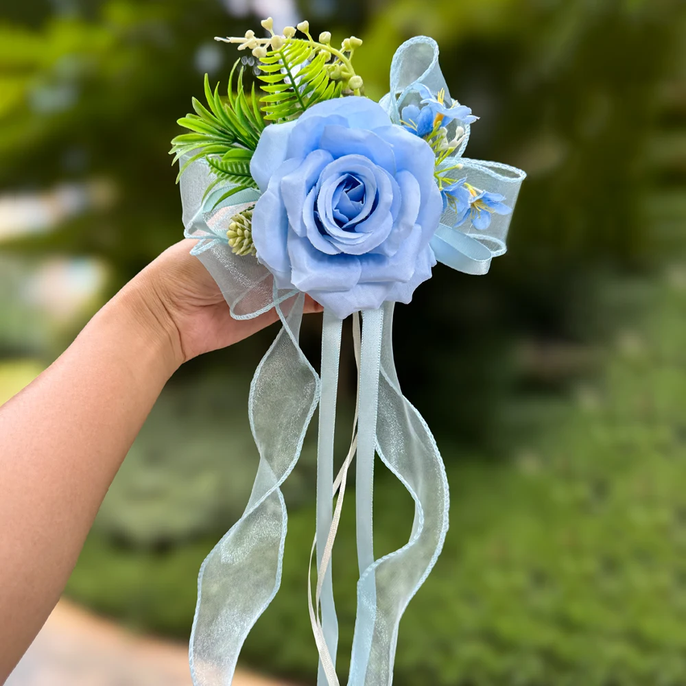 Große Rosenblume mit gekräuselten Rändern und Saugnapf, künstliche Blumendekoration für Hochzeitsauto-Rückspiegel, Party-Gang-Stuhl-Dekoration – Detail 8