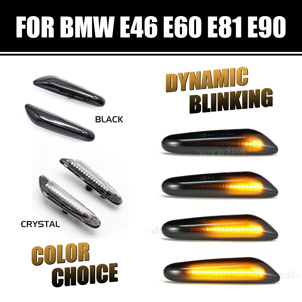 LED Dynamic Turn Signal Seuqential Light Side Repeater Lamp Car Styling For BMW E81 E82 E88 E90 E91 E92 E93 E46 1 3 5 Series x1