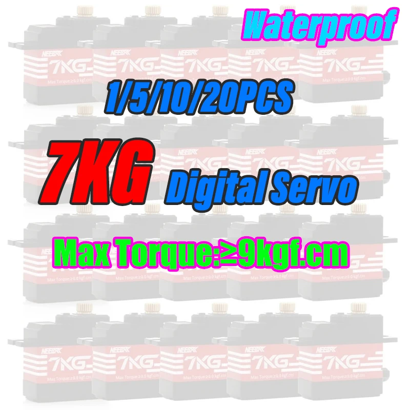 

1/5/10/20PCS NEEBRC 7KG Waterproof Digital Servo Metal Gear Half Metal Case for Wltoys 144010 Hyper Go 14209 1/18 1/16 RC Car