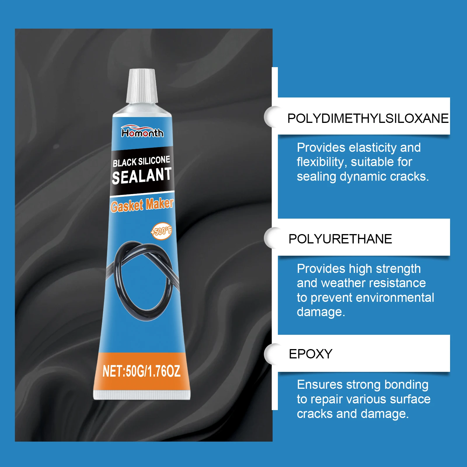 High Temperature Car Engine Silicone Sealant Auto RTV Silicone Adhesive for Engine Block Water Pump Valve Cover Gasket Repair
