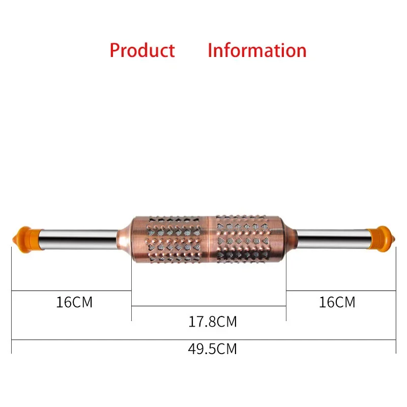Large Pure Copper Meridian Warm Moxibustion Rod with Jade Massage Head, Household Back Pushing Moxa Stick, Portable Moxibustion