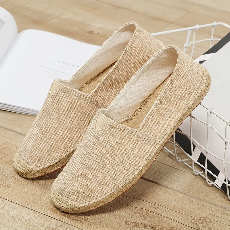 Mannen Schoenen Zomer Espadrilles Mannen Canvas Sneakers Nieuwe Ademende Visser Schoenen Mannen Slip Op Loafers Grote Maat 45 Sneakers