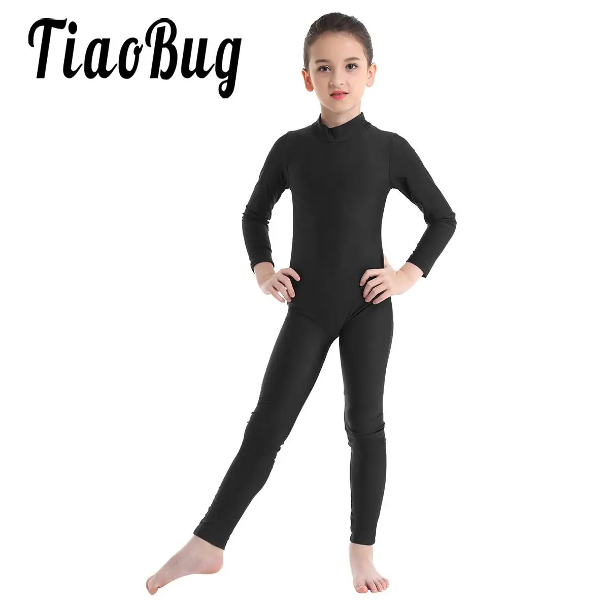 Kids Girls Full Body Suit Gymnastics Bodysuit Ballet Dance Jersey Leotard Jumpsuit Sports Unitard Children Dancewear Sportwear