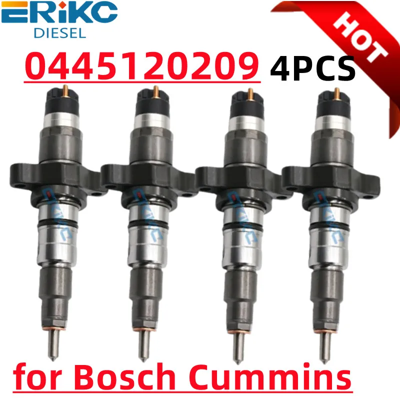 ERIKC 4PCS 0445120209  5254682 Diesel Injector Fuel Nozzle 0 445 120 209 for Bosch Cummins Engine 5254682 3968546 3968846