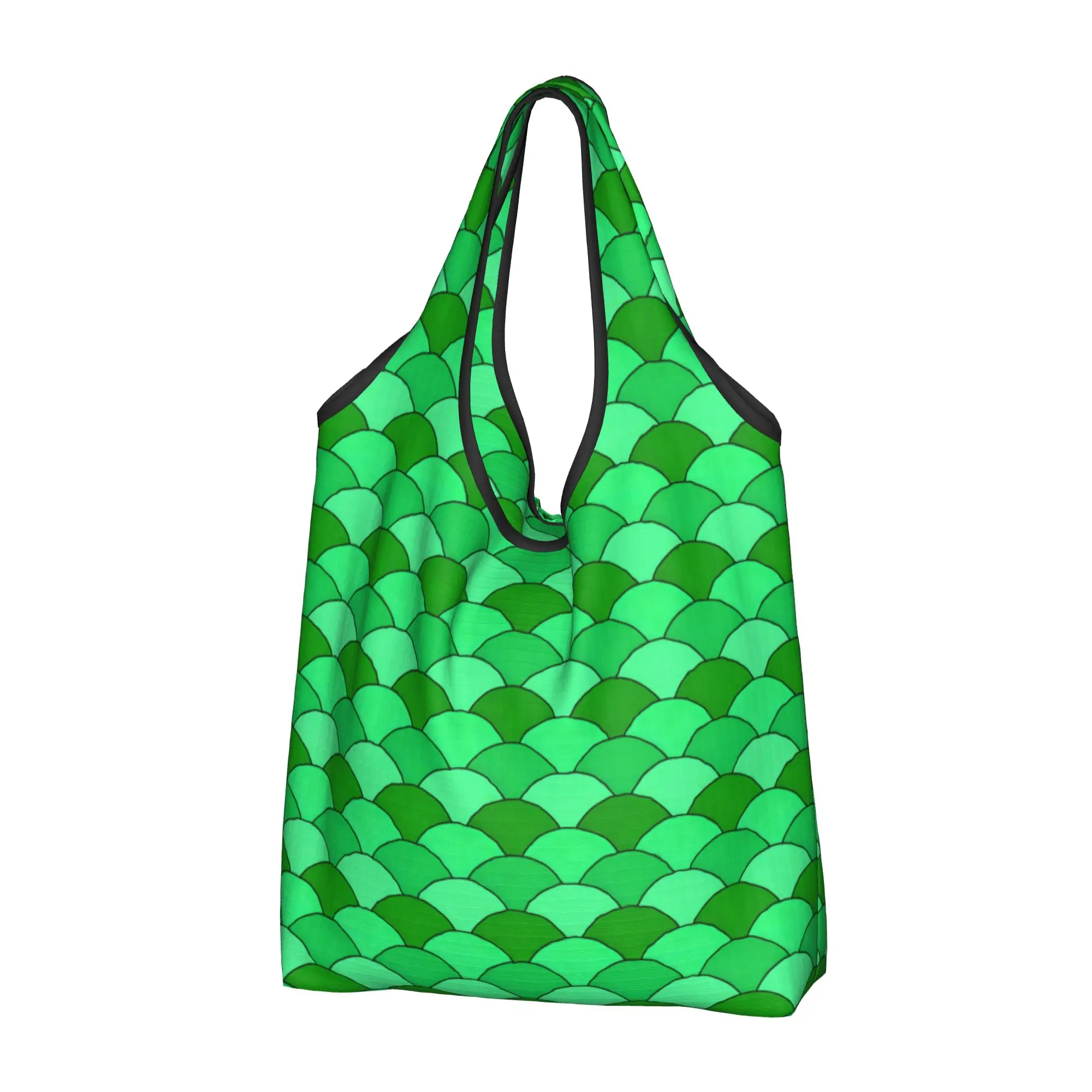 S-Seigaiha Geometric Scallop Fish Scale Japane  Groceries Shopping Bags Cute Shopper Tote Shoulder Bags Big Capacity   Handbag