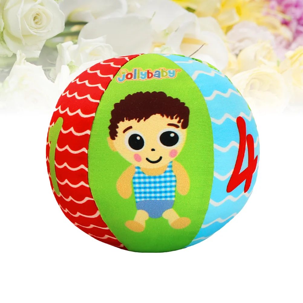 Infant Hand Grasping Stuffed Ball Baby Colorful Educational Toys Balls with Bell for Indoor Outdoor Play