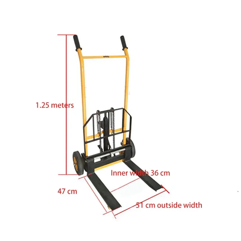 

Small Hydraulic Manual Forklift Miniature Manual Stacker Lightweight Household Loading And Unloading Truck Lifting Truck 200kg