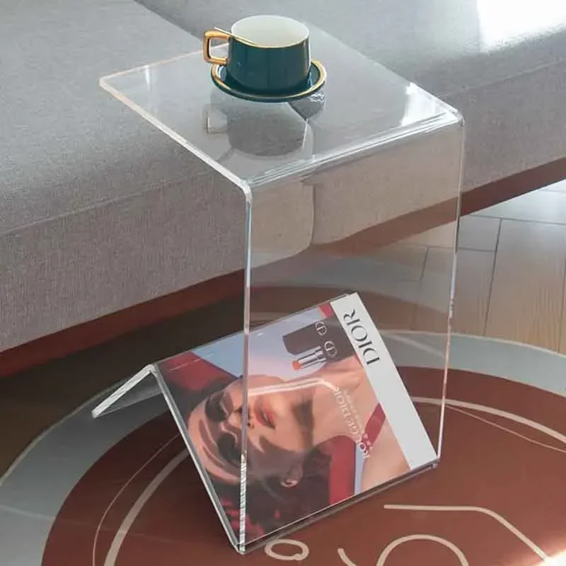 

Transparent Acrylic Coffee Table, Living Room Sofa Side Table, Creative Bedside Table, Storage Side Cabinet, Bookshelf Tea Table