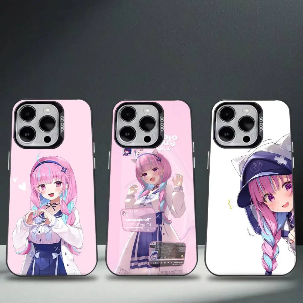 

M-Minato Aqua Hololive Phone Case For iPhone 17,16,15,14,13,12,11,Pro,Max,Plus,E,Air,Mini Black Tpu Cover