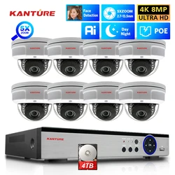 8CH CCTV Security System 4K 2.7-13.5MM 5X ZOOM Dome Camera 8MP Ai Face Detect Waterproof 8CH P2P Video Surveillance NVR Set