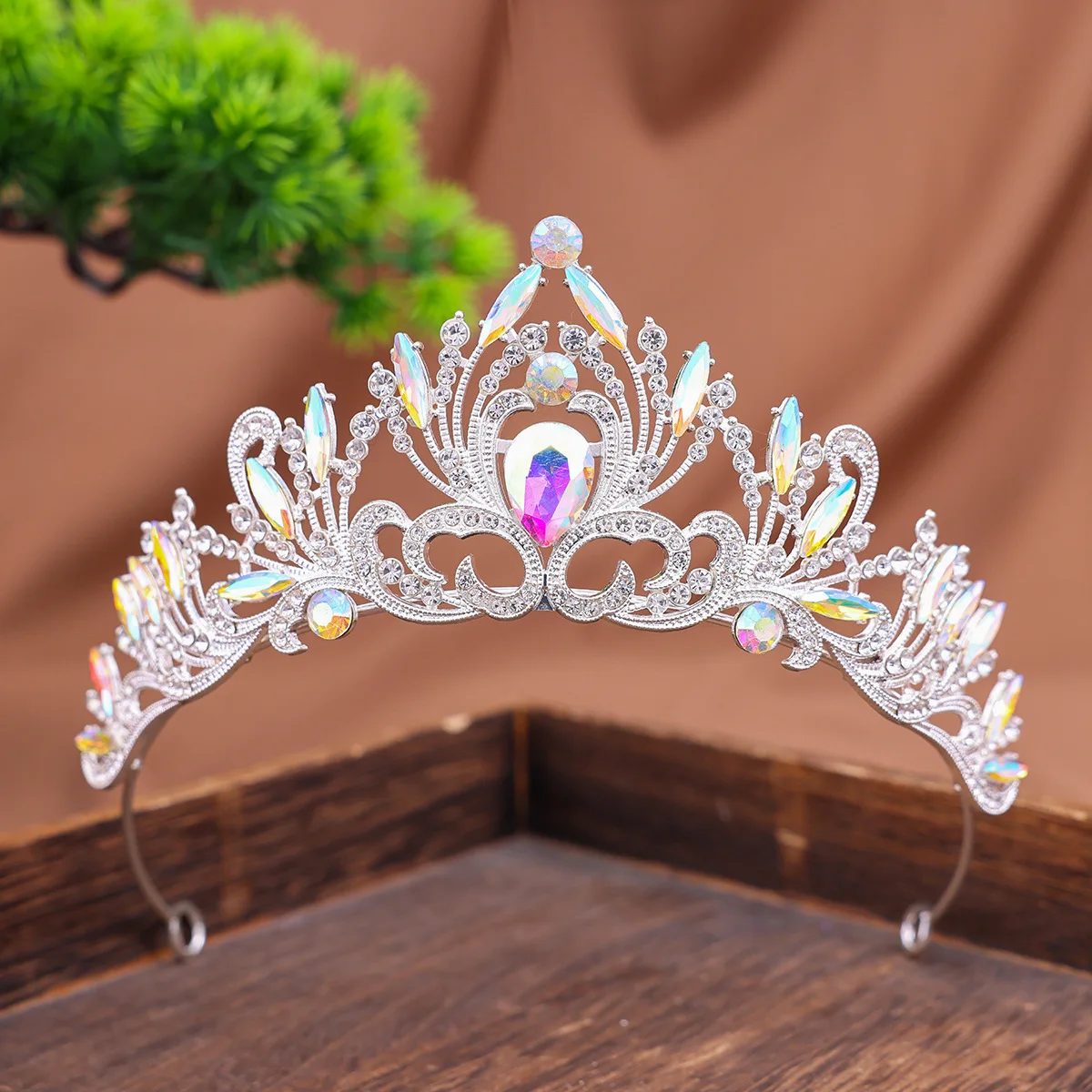 Fashion Elegant Korean Girls Crystal Tiara Crown For Women Party Wedding Princess Rhinestone Bridal Crown Hair Jewelry