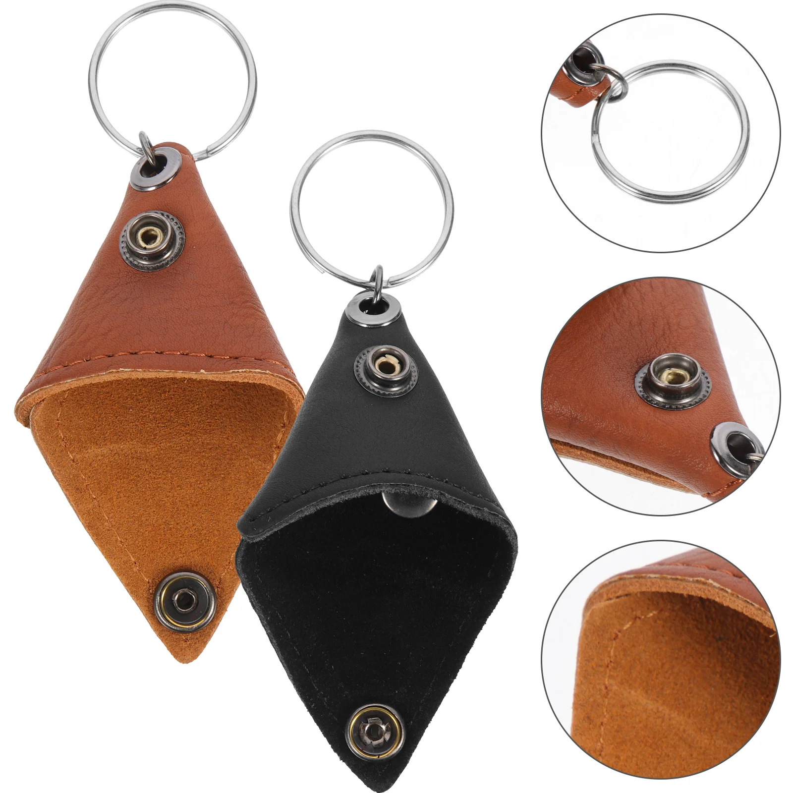 

2 Pcs Guitar Pick Bag Case Keychain Storage Picks Portable Acoustic Holder Stand Man
