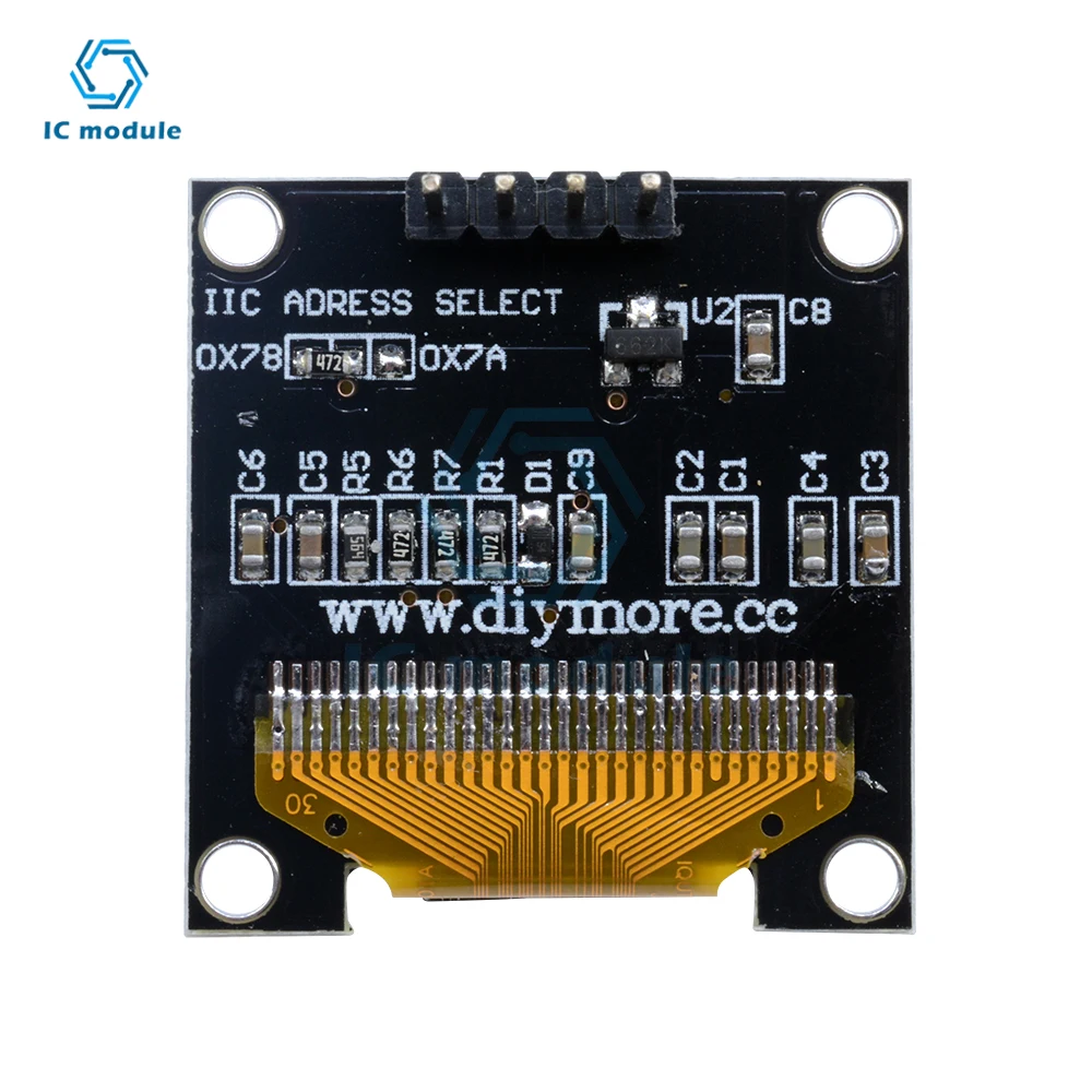0.96 inch OLED IIC Serial OLED Display Module 128X64 I2C LCD Screen Board White/Blue Yellow-Blue for Arduino