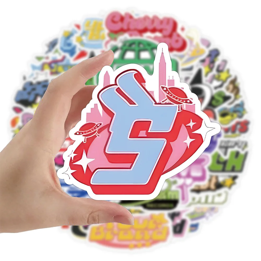 10/30/60Pcs Vintage 90s Harajuku Style Y2K Letters Stickers Cute Aesthetic Decal Diary Motorcycle Laptop Scrapbook Toy Sticker