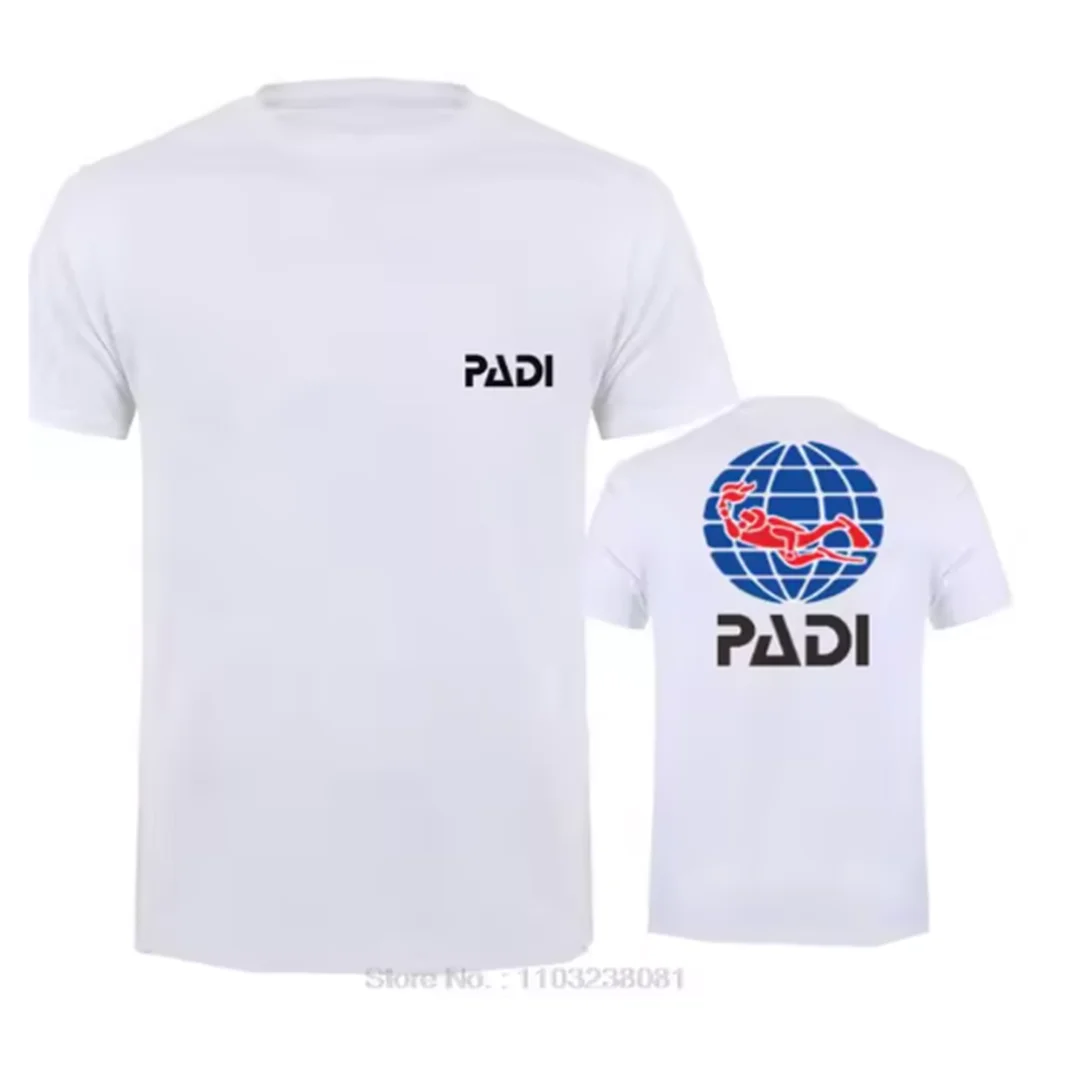 Scuba Driver Padi t-shirt t-shirt casual da uomo ad asciugatura rapida t-shirt hip-hop a maniche corte top girocollo abbigliamento uomo oversize