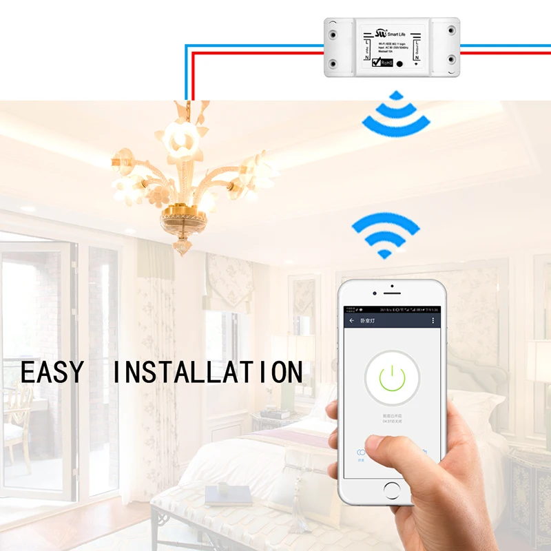 MOES DIY Bluetooth Wi-Fi Smart Light Switch  Timer Smart Life APP Wireless Remote Control Works with Alexa Google Home