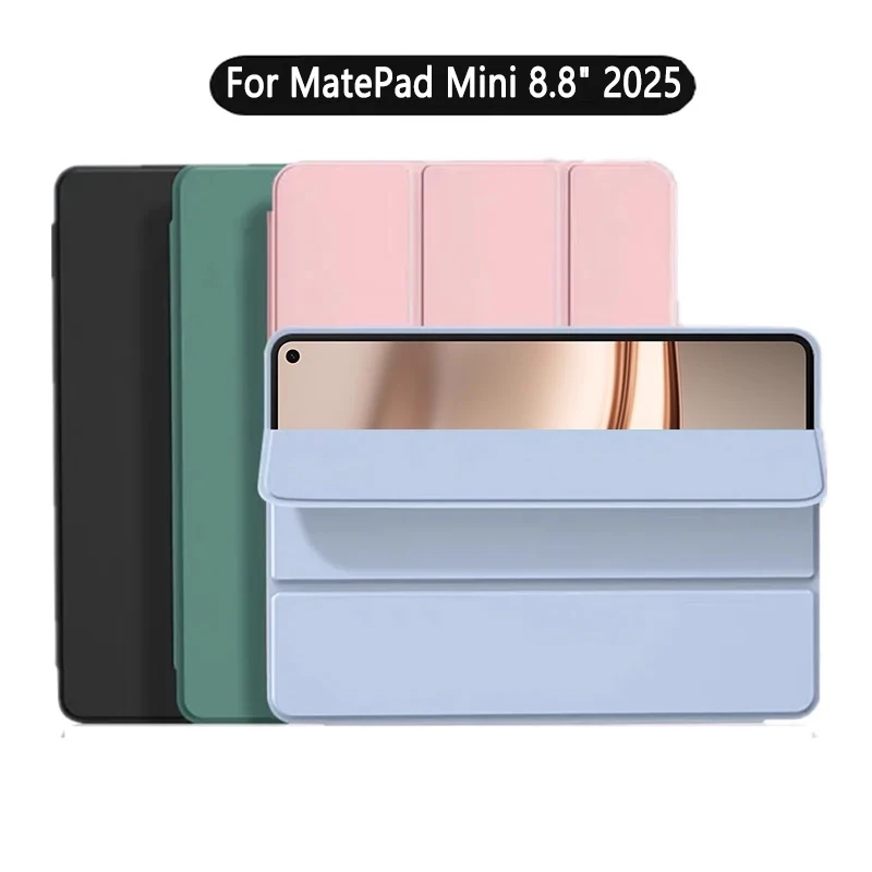 

For Huawei MatePad Mini 8.8 inch 2025 Case MLR-AL00/MLR-AL10 8.8"Magnetic Folding Stand PU Silicone Soft Back Tablet Funda Coque