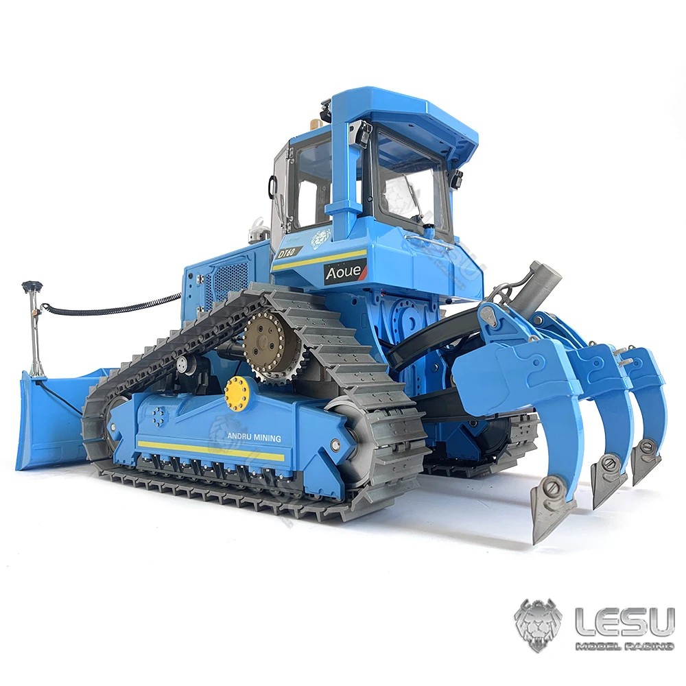 LESU RC Hydraulic Bulldozer 1/14 Aoue DT60 Remote Control Dozer Assembled Painted Car Toucan Earth Dozer Model for Boys TH21256