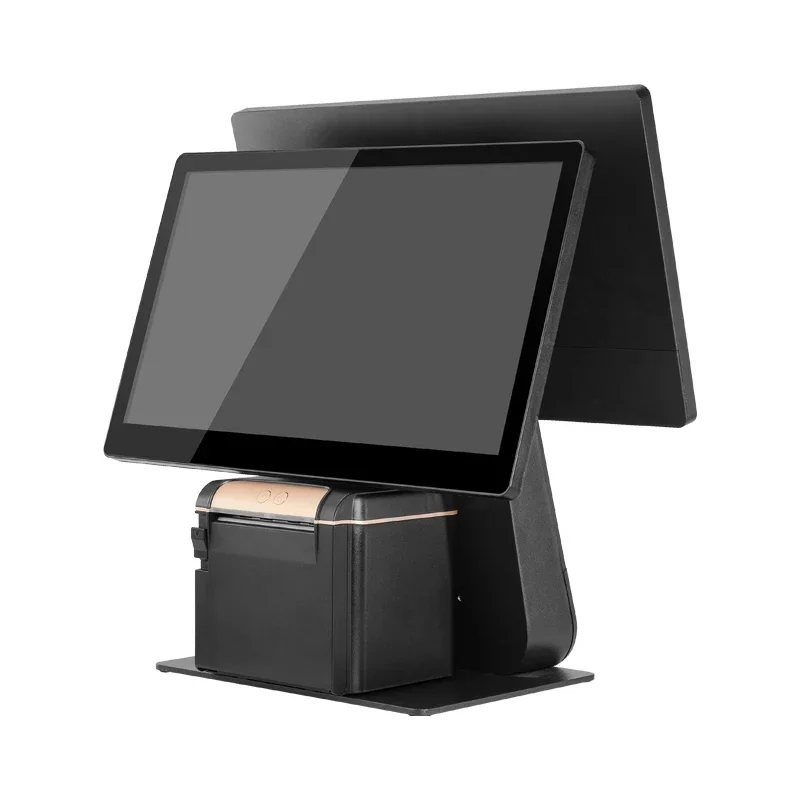 Dual-Screen Windows POS Terminal with Built-in 80mm Thermal Printer for Retail and Hospitality