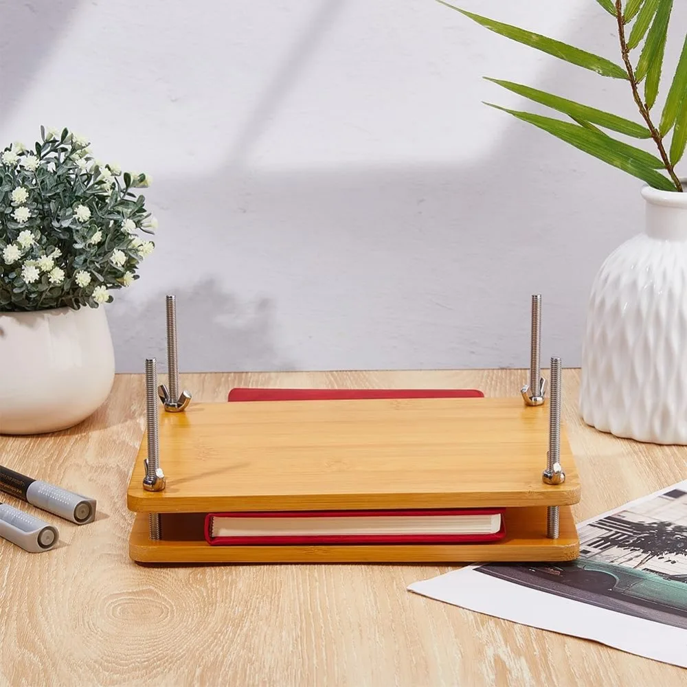 Book Press Bamboo Book Press Bookbinding Stable Book Binding Tool Manual Paper Press Handmade Book Binding 2 Floor Portable Book