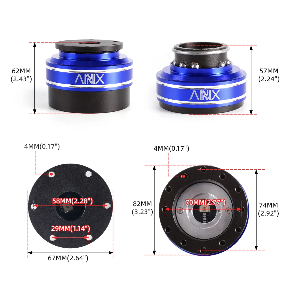 RASTP-70MM 6 Hole Racing Simulator Game Steering Wheel Quick Release Hub Adapter For MOZA Simagic M10 A/Mini Euro Truck QR040