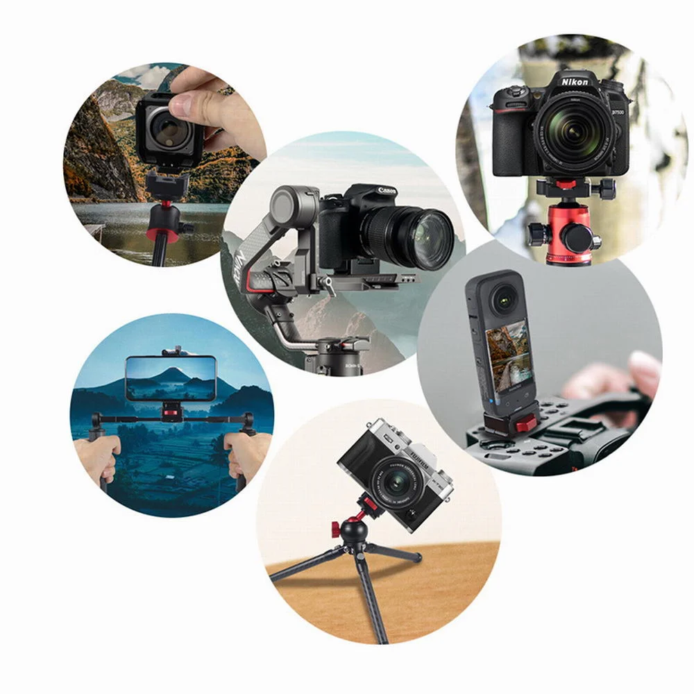 DSLR Mini V-Lock Mount Quick Release Plate Clamp for Gopro 11 Camera Tripod Adapter Mount Board Quick Switch Kit Accessories