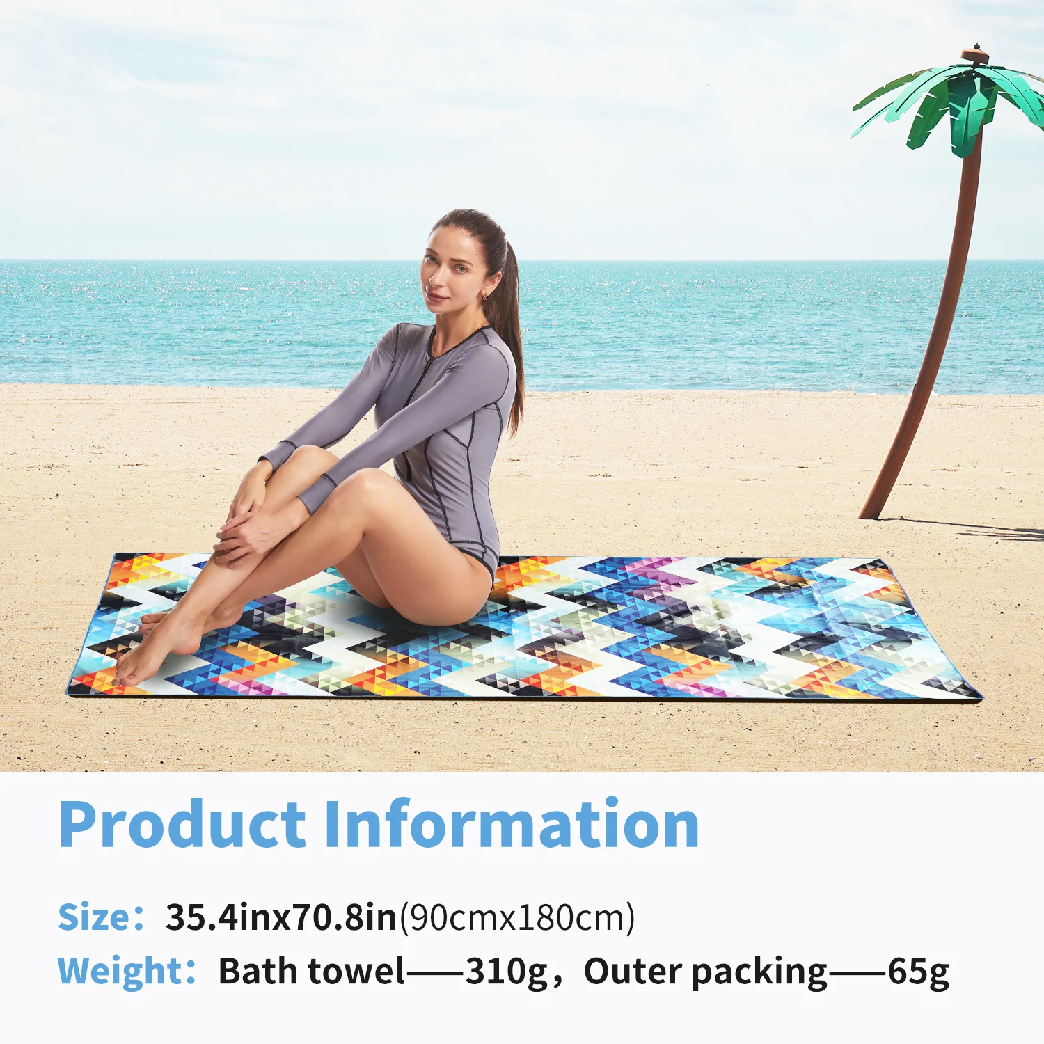 Schnell trocknende Strandtücher aus HiTurbo-Mikrofaser, ultraleicht, schnell trocknend, super saugfähig, böhmischer Druck – Detail 6