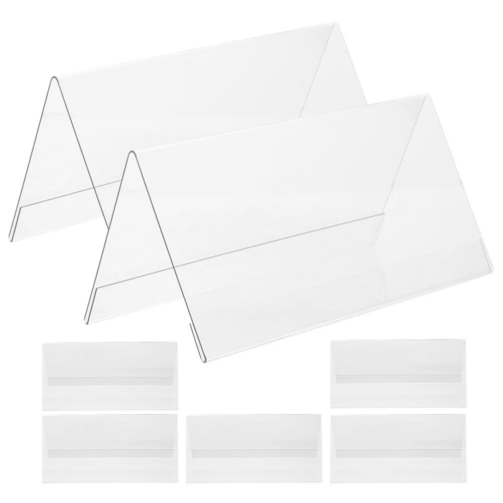 7 Pcs Conference Board Acrylic Sign Holder The Clear Seating Stand Wedding Place Cards Transparent Welcome