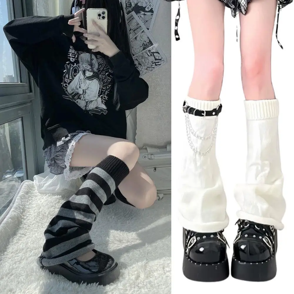 

Knee High Stacked Socks Harajuku Pile Up Socks Foot Warming Cover Leg Warmers Cover JK Bubble Socks Gothic Knitted Foot Covers