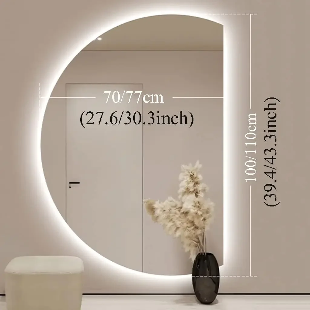 Decorative wall irregular semicircle LED mirror backlight bathroom waterproof