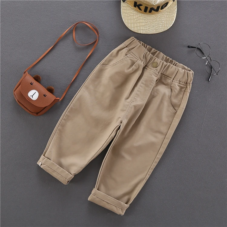 Fashion Baby Boy Casual Pants Cotton Button Infant Toddler Children Trousers Long Baby Boys Loose Pant Clothes 1-10Y