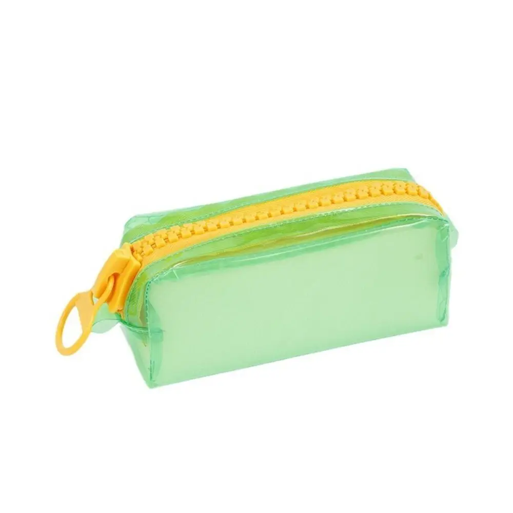 Large Capacity Zipper Transparent Pencil Case Stationery Box High Appearance Large Capacity Pencil Bag Zipper Desktop Storage