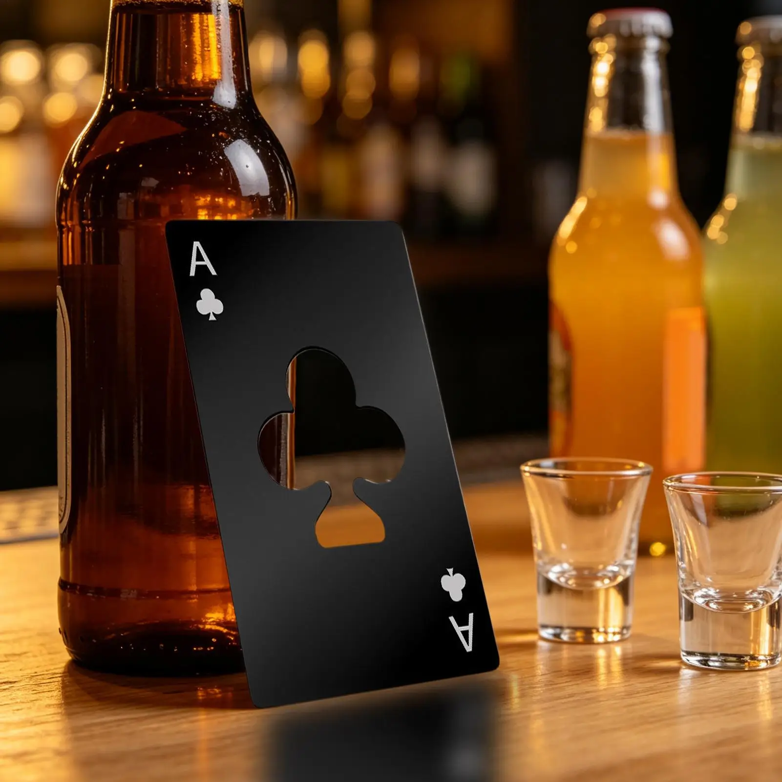 Bottle Opener Card Rustproof Portable Compact Funny Metal Wallet Card Shape Beer Cap Opener for Pub Kitchen Restaurant Park