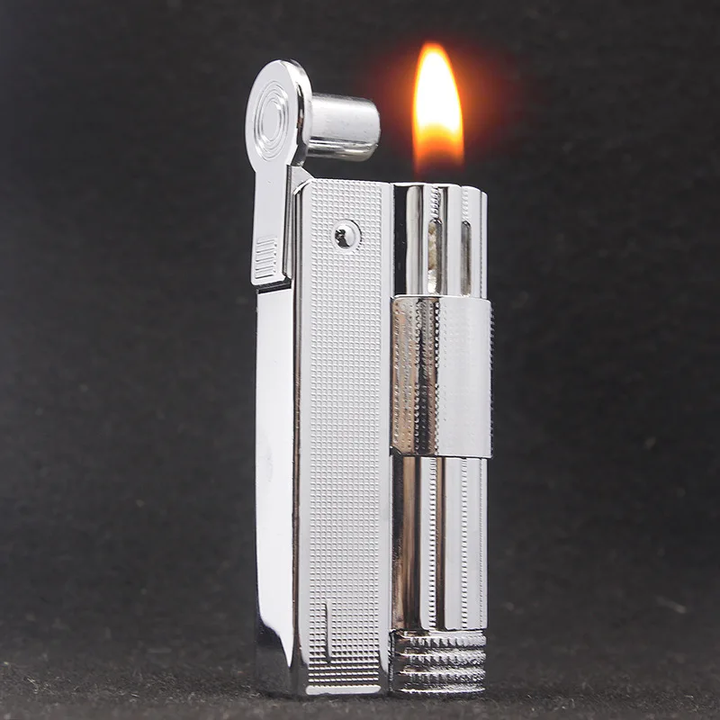 6700 Classic Retro Stainless Steel Kerosene Lighter Portable Open Lid Ignition Wheel Cigar Lighters Windproof Man Small Gift